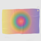 Kleurrijke regenboog Concentrische cirkelruimte Golfhanddoek (Horizontaal)