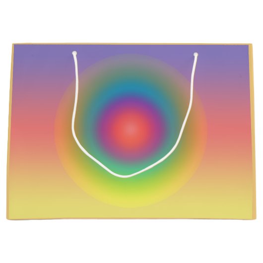 Kleurrijke regenboog Concentrische cirkelruimte Groot Cadeauzakje (Voorkant)