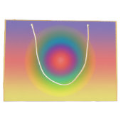 Kleurrijke regenboog Concentrische cirkelruimte Groot Cadeauzakje (Achterkant)