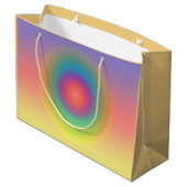 Kleurrijke regenboog Concentrische cirkelruimte Groot Cadeauzakje (Achterkant Gekanteld)