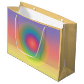 Kleurrijke regenboog Concentrische cirkelruimte Groot Cadeauzakje (Voorkant Gekanteld)
