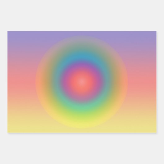 Kleurrijke regenboog Concentrische cirkelruimte Inpakpapier Vel (Voorkant 3)