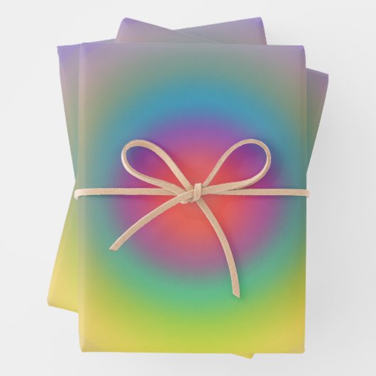 Kleurrijke regenboog Concentrische cirkelruimte Inpakpapier Vel (In situ)