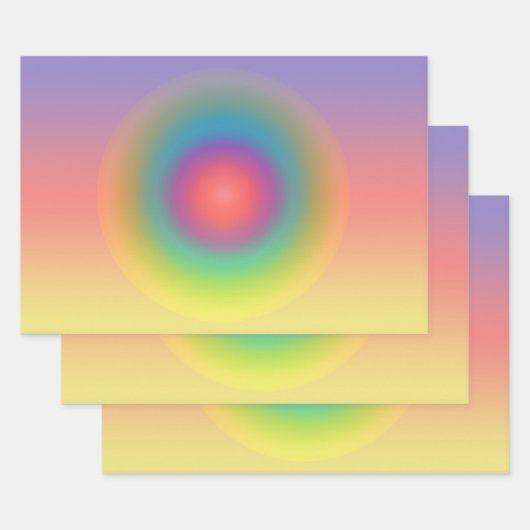Kleurrijke regenboog Concentrische cirkelruimte Inpakpapier Vel (Set)