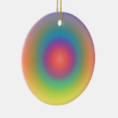 Kleurrijke regenboog Concentrische cirkelruimte Keramisch Ornament (Rechts)