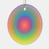 Kleurrijke regenboog Concentrische cirkelruimte Keramisch Ornament (Links)