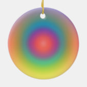 Kleurrijke regenboog Concentrische cirkelruimte Keramisch Ornament (Achterkant)