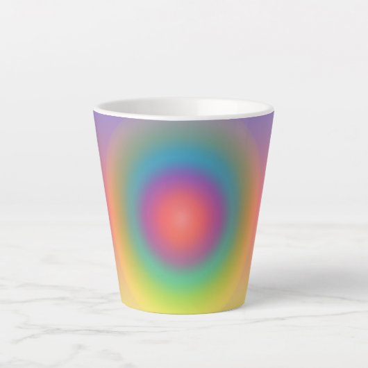 Kleurrijke regenboog Concentrische cirkelruimte Latte Mok (Voorkant)