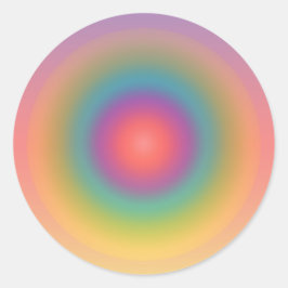 Kleurrijke regenboog Concentrische cirkelruimte Ronde Sticker