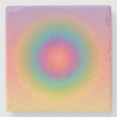 Kleurrijke regenboog Concentrische cirkelruimte Stenen Onderzetter (Voorkant)