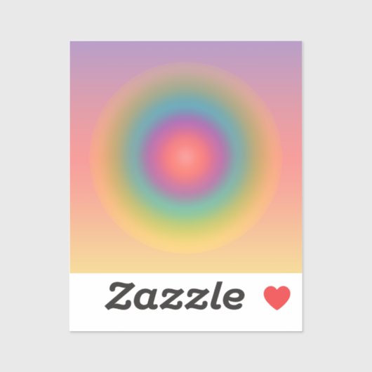 Kleurrijke regenboog Concentrische cirkelruimte Sticker (Vel)