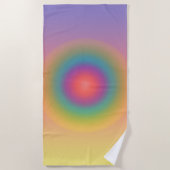 Kleurrijke regenboog Concentrische cirkelruimte Strandlaken (Voorkant)