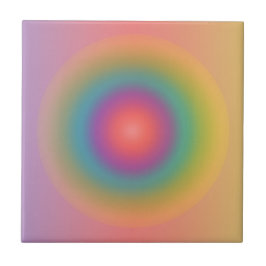 Kleurrijke regenboog Concentrische cirkelruimte Tegeltje