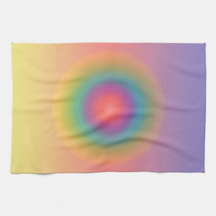 Kleurrijke regenboog Concentrische cirkelruimte Theedoek