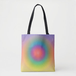 Kleurrijke regenboog Concentrische cirkelruimte Tote Bag