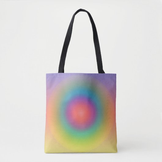 Kleurrijke regenboog Concentrische cirkelruimte Tote Bag (Voorkant)
