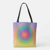 Kleurrijke regenboog Concentrische cirkelruimte Tote Bag (Achterkant)