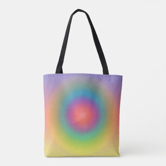 Kleurrijke regenboog Concentrische cirkelruimte Tote Bag (Achterkant)