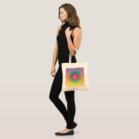 Kleurrijke regenboog Concentrische cirkelruimte Tote Bag (Voorkant (model))