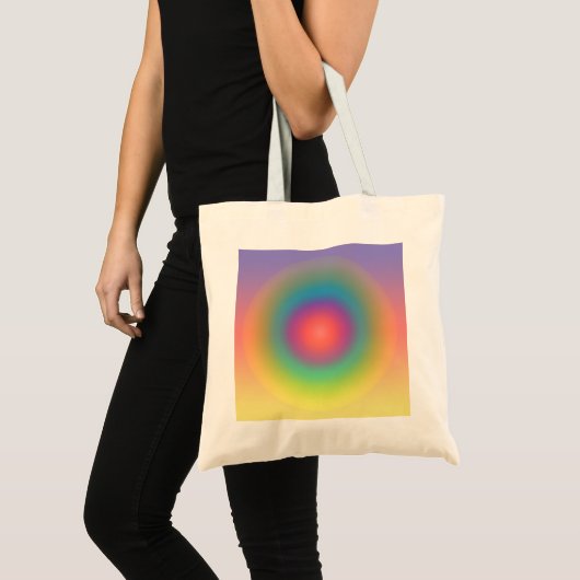 Kleurrijke regenboog Concentrische cirkelruimte Tote Bag (Voorkant (product))