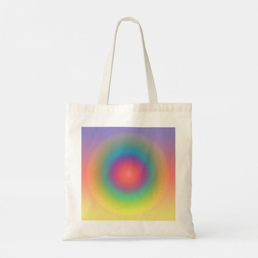 Kleurrijke regenboog Concentrische cirkelruimte Tote Bag (Achterkant)