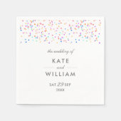 Kleurrijke Regenboog Confetti Bruiloft Servet (Voorkant)