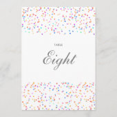 Kleurrijke Regenboog Confetti Tafelnummer (Achterkant)