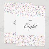 Kleurrijke Regenboog Confetti Tafelnummer (Voorkant / Achterkant)