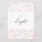 Kleurrijke Regenboog Confetti Tafelnummer (Voorkant)