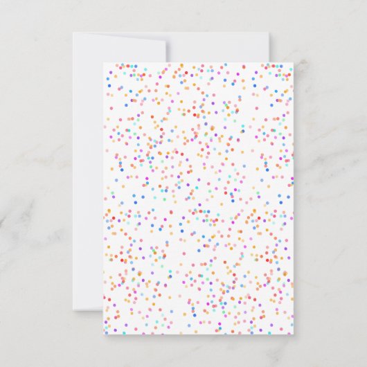Kleurrijke Regenboog Confetti Trouw RSVP Kaart (Achterkant)