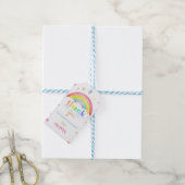 Kleurrijke Regenboog Dank u Label Verjaardagsfeest Cadeaulabel (Met Touw)