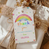 Kleurrijke Regenboog Dank u Label Verjaardagsfeest Cadeaulabel