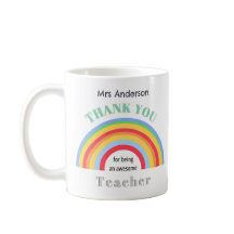 Kleurrijke regenboog dank u leraar waardering
