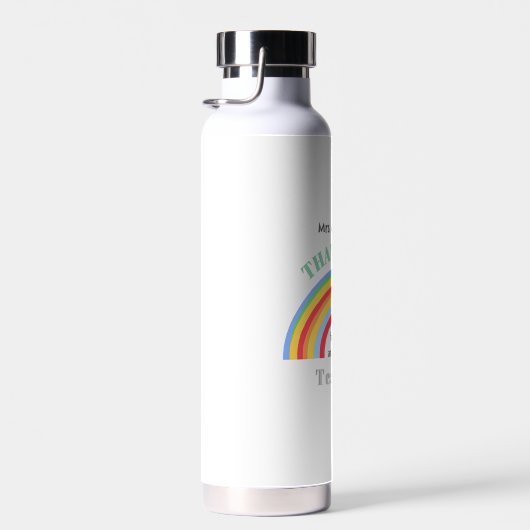 Kleurrijke regenboog dank u leraar waardering waterfles (Rechts)
