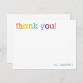 Kleurrijke regenboog Dank u wel briefkaart (Voorkant / Achterkant)