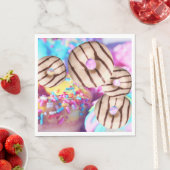Kleurrijke Regenboog Donuts Papieren servetten (Insitu)