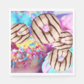 Kleurrijke Regenboog Donuts Papieren servetten (Voorkant)