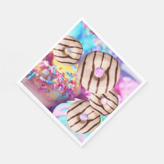 Kleurrijke Regenboog Donuts Papieren servetten (Hoek)