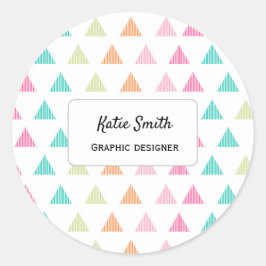 Kleurrijke regenboog driehoek grafisch ontwerp ret ronde sticker