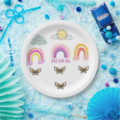 Kleurrijke regenboog droom groot papieren bordje (Feest)