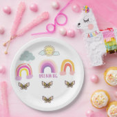 Kleurrijke regenboog droom groot papieren bordje (Feest)