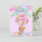 Kleurrijke Regenboog Eenhoorn Heet Luchtballon Ver Kaart (Staand voorkant)