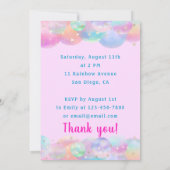 Kleurrijke Regenboog Eenhoorn Heet Luchtballon Ver Kaart (Achterkant)