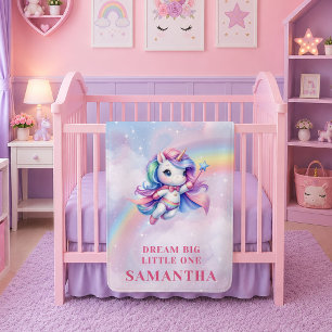 Kleurrijke Regenboog Eenhoorn Verjaardag Baby DekE Fleece Deken