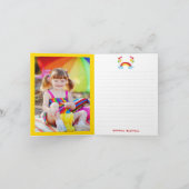 Kleurrijke Regenboog En Ballonnen Foto Kinderverja Bedankkaart (Binnen)