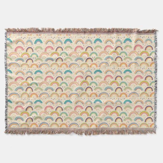 Kleurrijke Regenboog en Diamant Naadloos Patroon Deken (Voorkant)