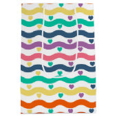 Kleurrijke regenboog en eenhoorn 5e verjaardagsfee medium cadeauzakje (Achterkant)