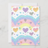 Kleurrijke regenboog en konijn 7e verjaardagsfeest kaart (Achterkant)