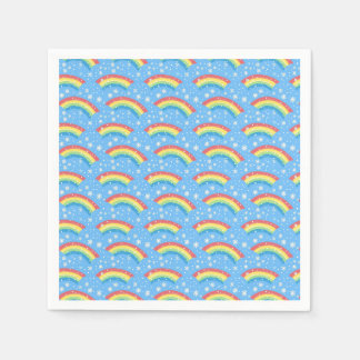 Kleurrijke regenboog en sneeuwvlok patroon servet