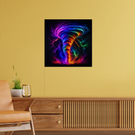 Kleurrijke Regenboog Energie Vortex Elektrificeren Poster